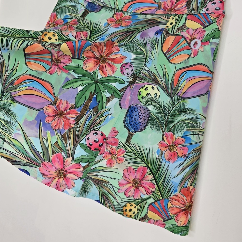 Dona Jo Skort Tennis Pickleball Size 1 Small Multi Color Tropical Floral Stretch - Picture 4 of 8